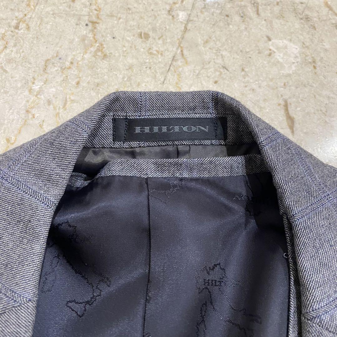 美品 ヒルトン 3ピース スーツ セットアップ HILTON グレー チェック柄