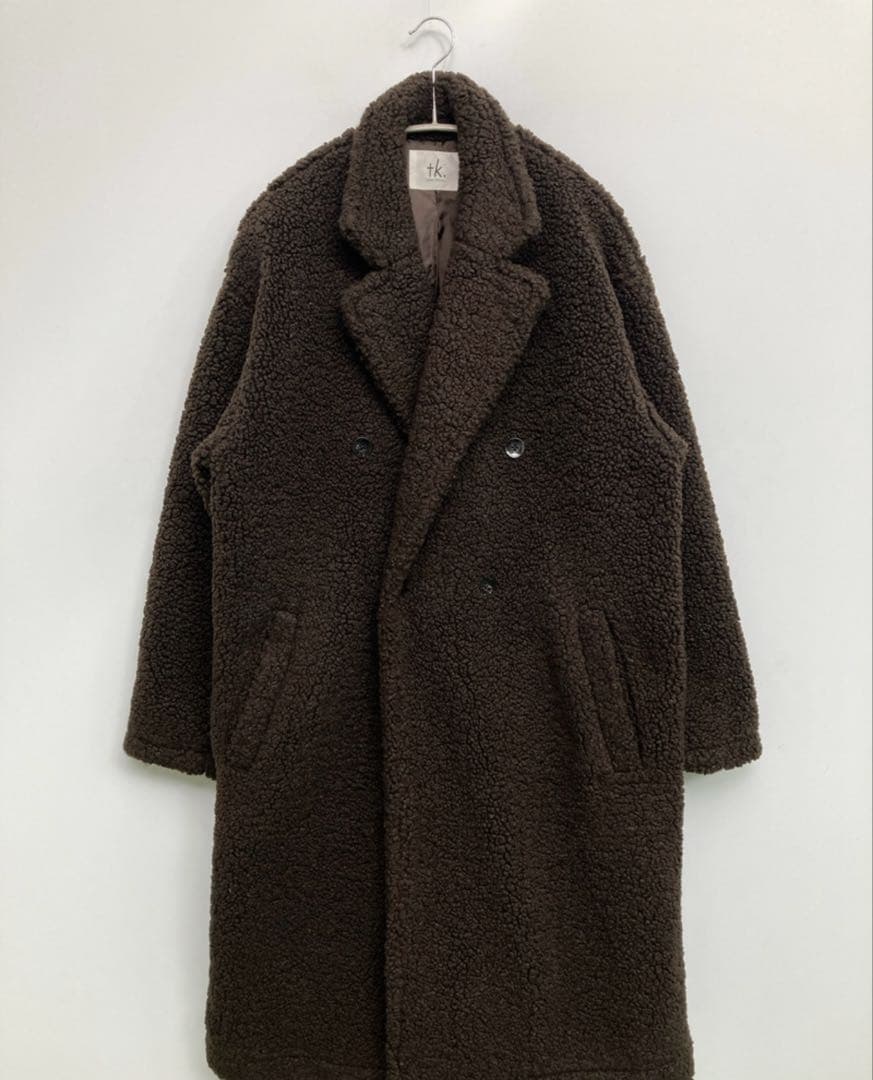 タケオキクチ　ボアコート　茶色