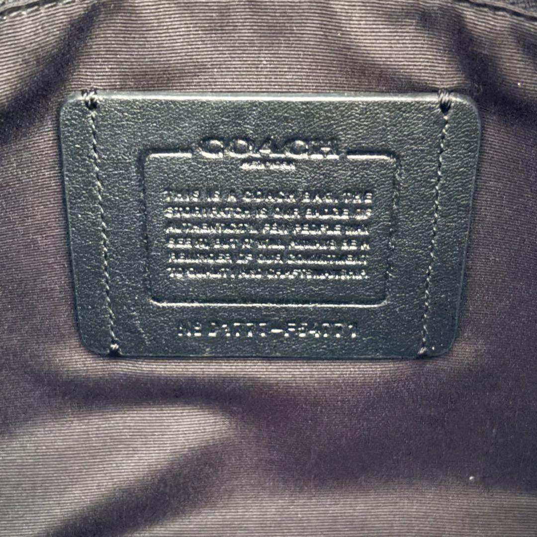 COACH チャールズ メッセンジャーバッグ レザー PVC シグネチャー 黒