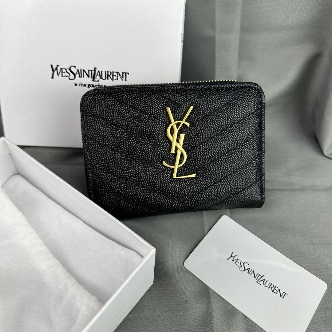 【美品 箱付き】SAINT LAURENT イヴサンローラン 折り財布