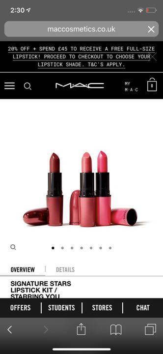 MAC2019Signature stars lipstick kit限定値下げ
