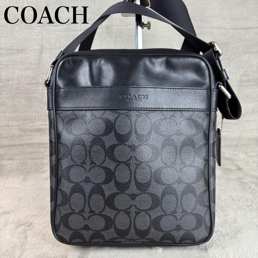 ★美品★ COACH コーチ PVC/レザー ショルダーバッグ シグネチャー