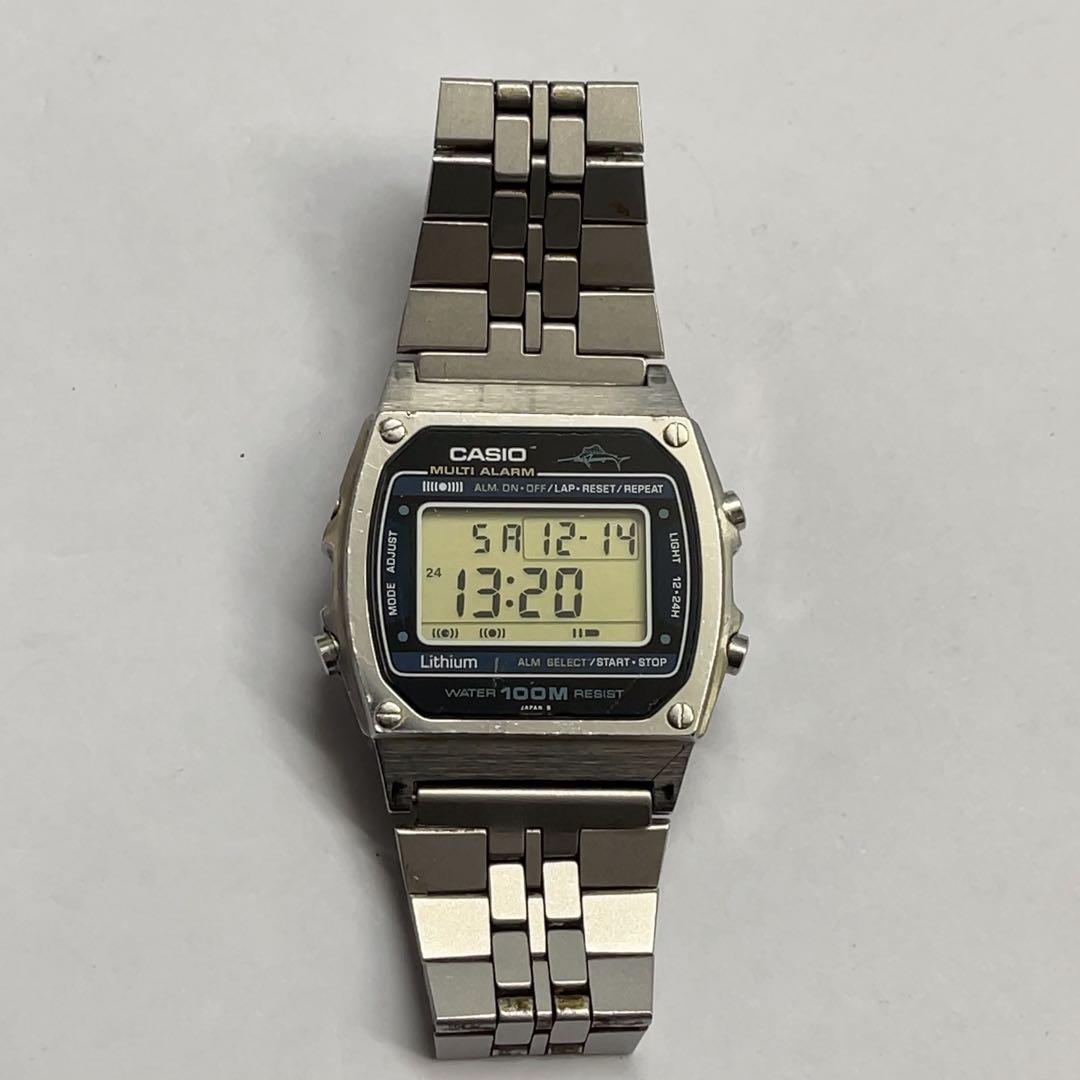 レアモデル 稼働 CASIO W-650 カジキ アラーム 純正ブレス デジタル