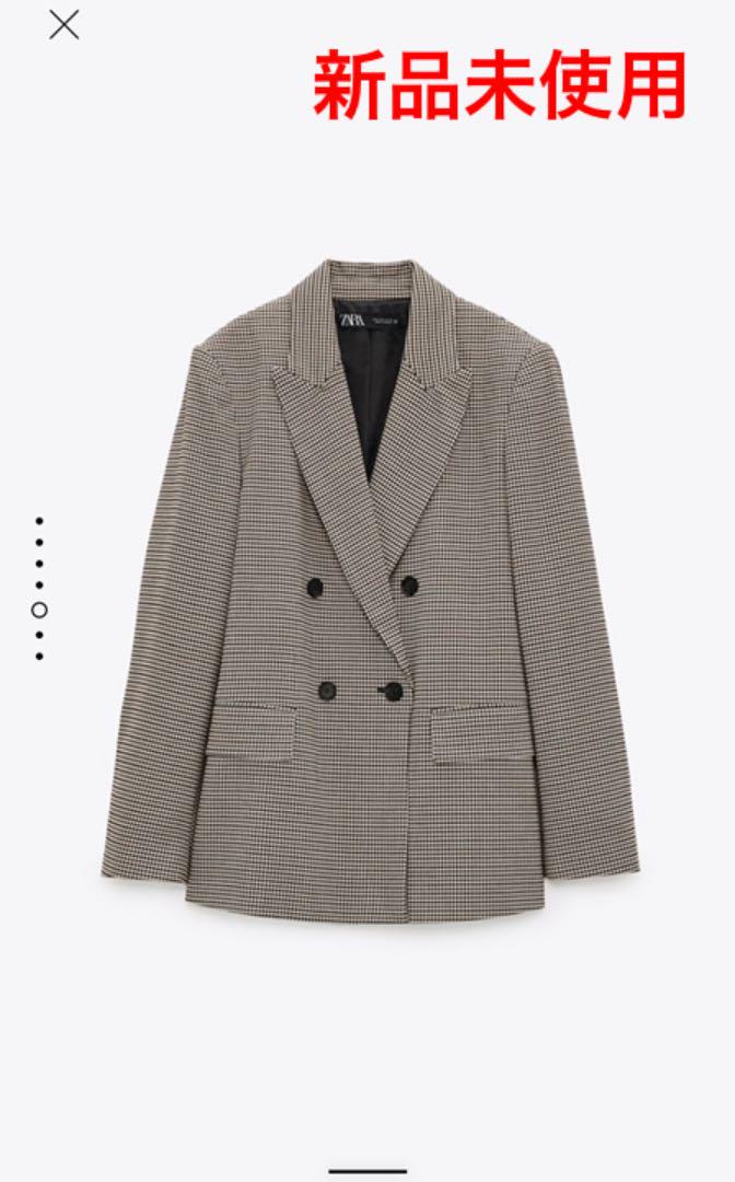 ♡様専用 ダブルブレストブレザー チェック ジャケット 1P2eU-m66555945709 新品未使用 ZARA 限定品通販