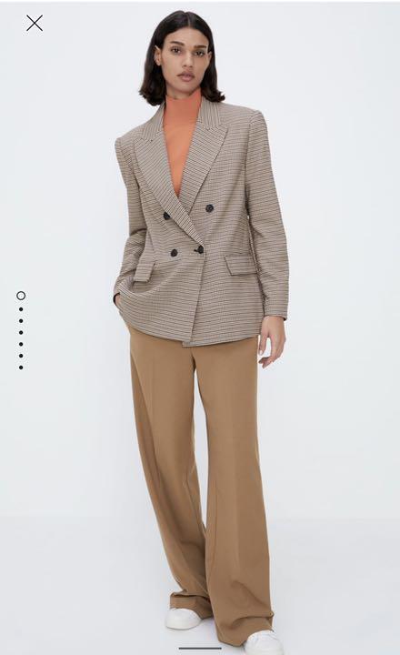 ♡様専用 ダブルブレストブレザー チェック ジャケット 1P2eU-m66555945709 新品未使用 ZARA 限定品通販