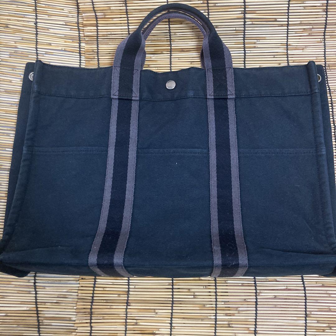 バッグ②エルメスフールトゥ MM トートバッグ ブラック