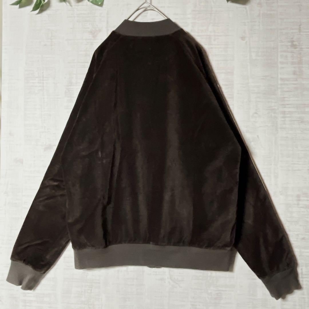 adidas アディダス ベロア トラックジャケット ジャージ 茶 ゴールド M