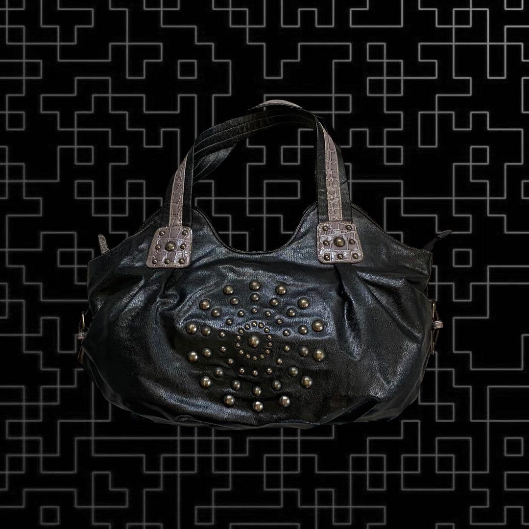 00s archive studs leather hand bag y2k