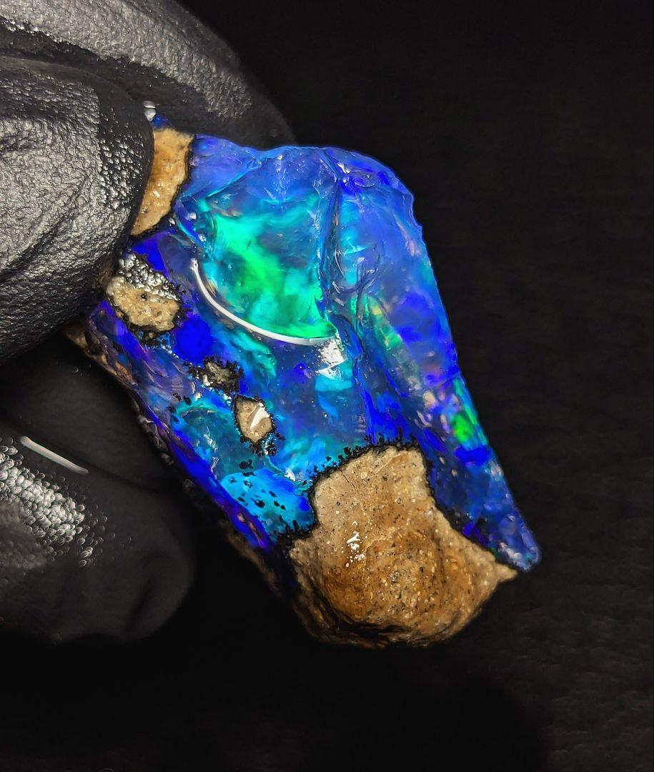 【30ct】エチオピア　オパール　原石　天然石　鉱物　標本　ブルー　虹