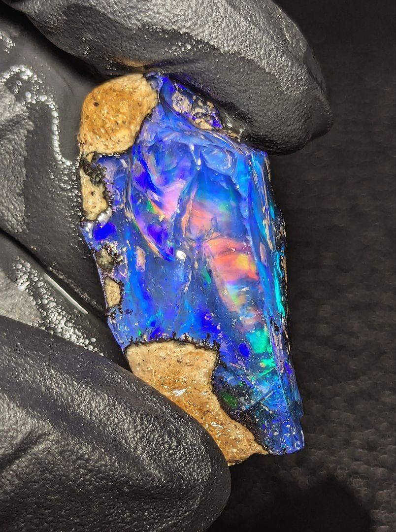 【30ct】エチオピア　オパール　原石　天然石　鉱物　標本　ブルー　虹