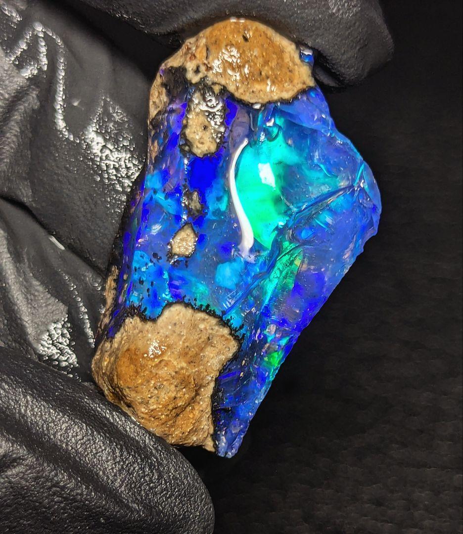 【30ct】エチオピア　オパール　原石　天然石　鉱物　標本　ブルー　虹