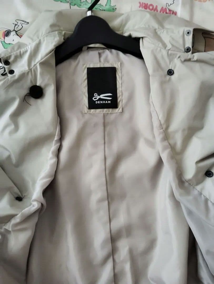 DENHAM ベージュ ダブルブレスト トレンチコート レインコート サイズS