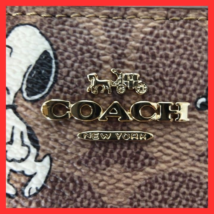 【新品未使用】COACH 2つ折り財布 ウォレット CBN32 スヌーピー柄