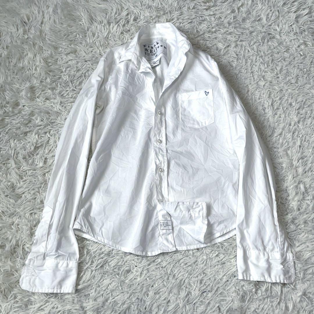 FRANKフランク&アイリーンハート刺繍　シワ加工　シャツ