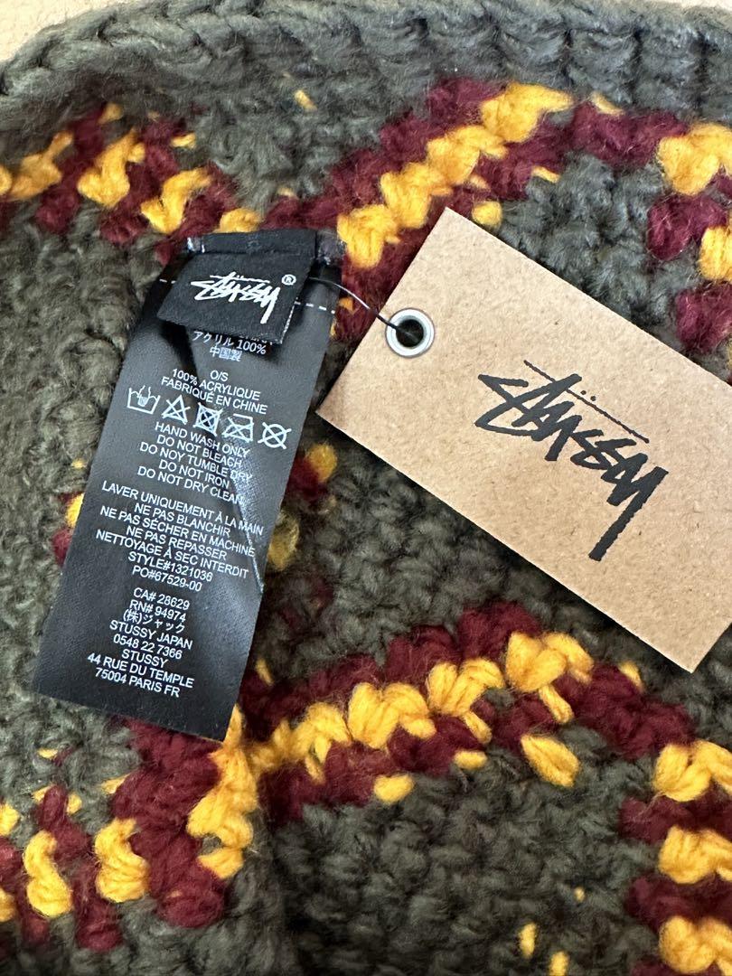 stussy ギザニット バケットハット オリーブ - 帽子最 安 価格