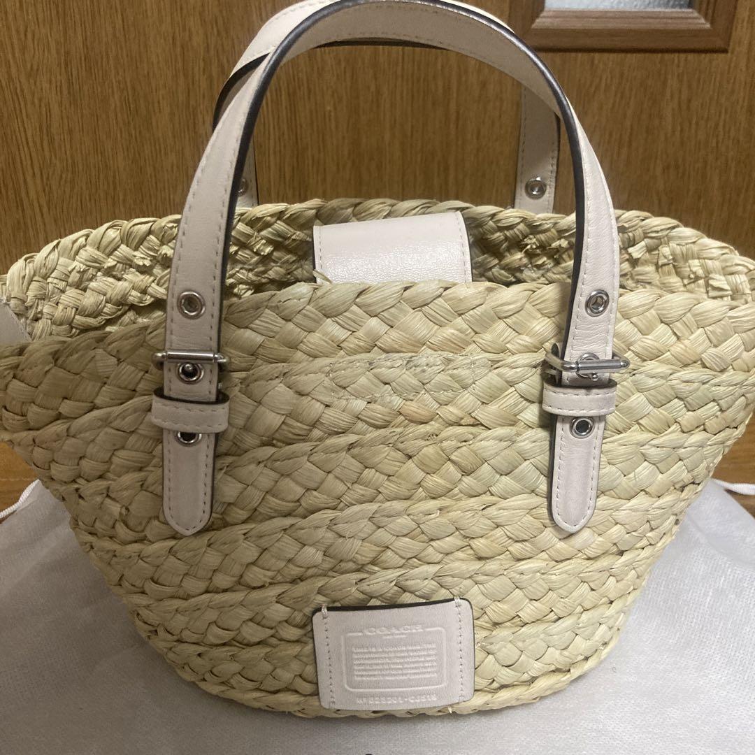 COACH コーチ ショルダーバッグ かごバッグ スモールトート ホワイト