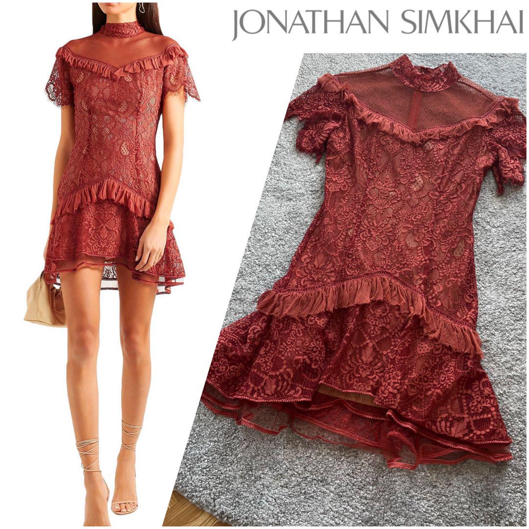 美品 定価12万 Jonathan Simkhai レースワンピース ミニドレス