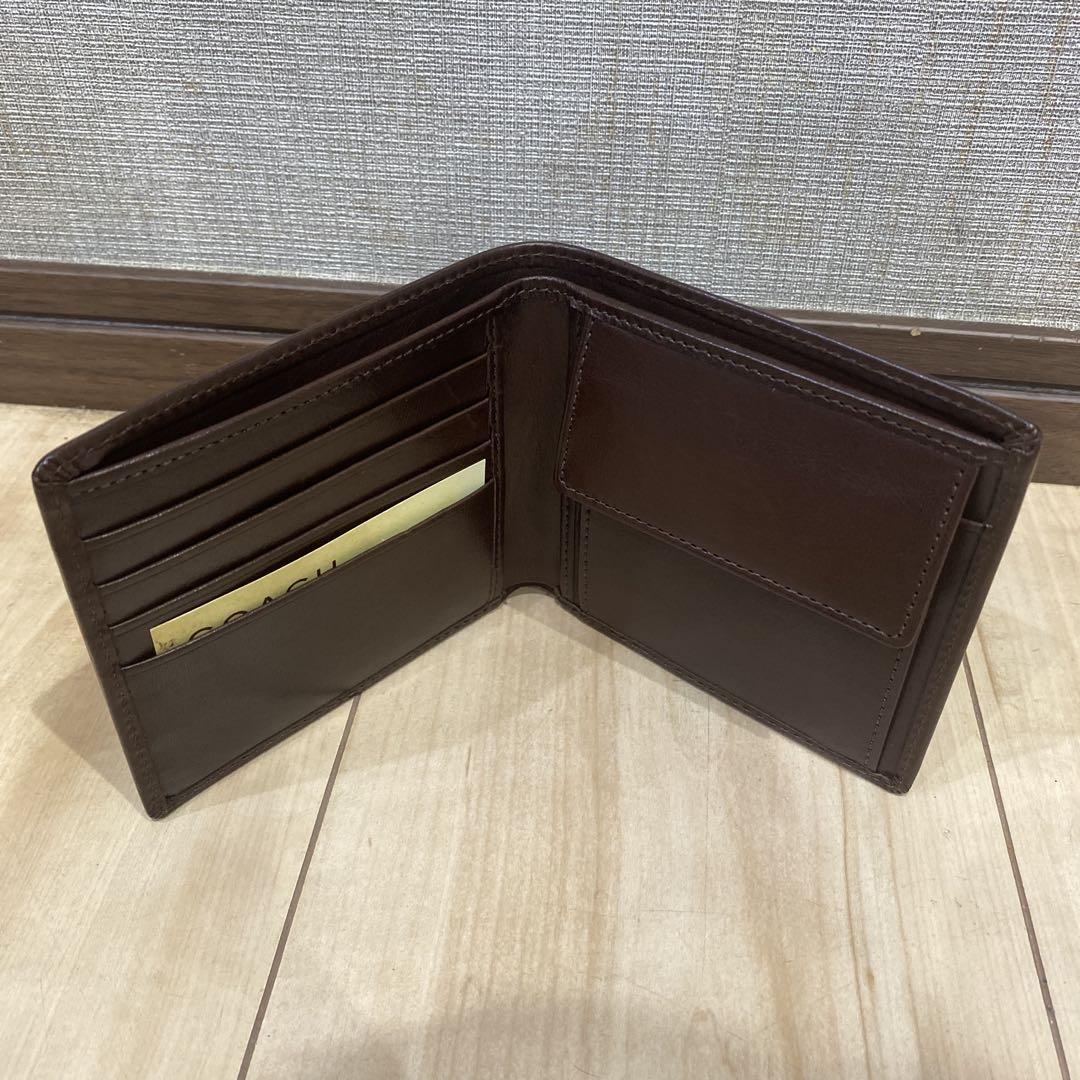 COACH ブラウン 二つ折り財布　メンズ