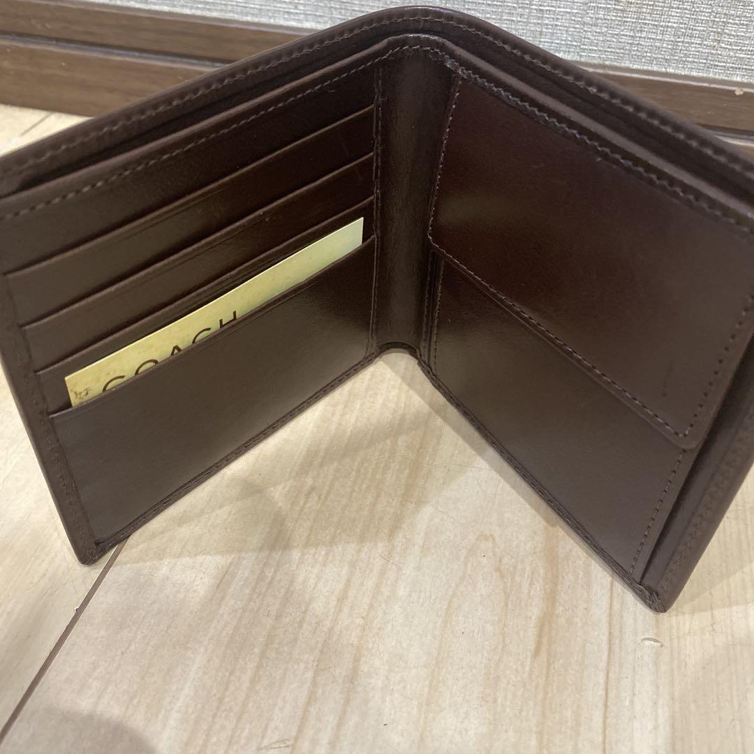 COACH ブラウン 二つ折り財布　メンズ