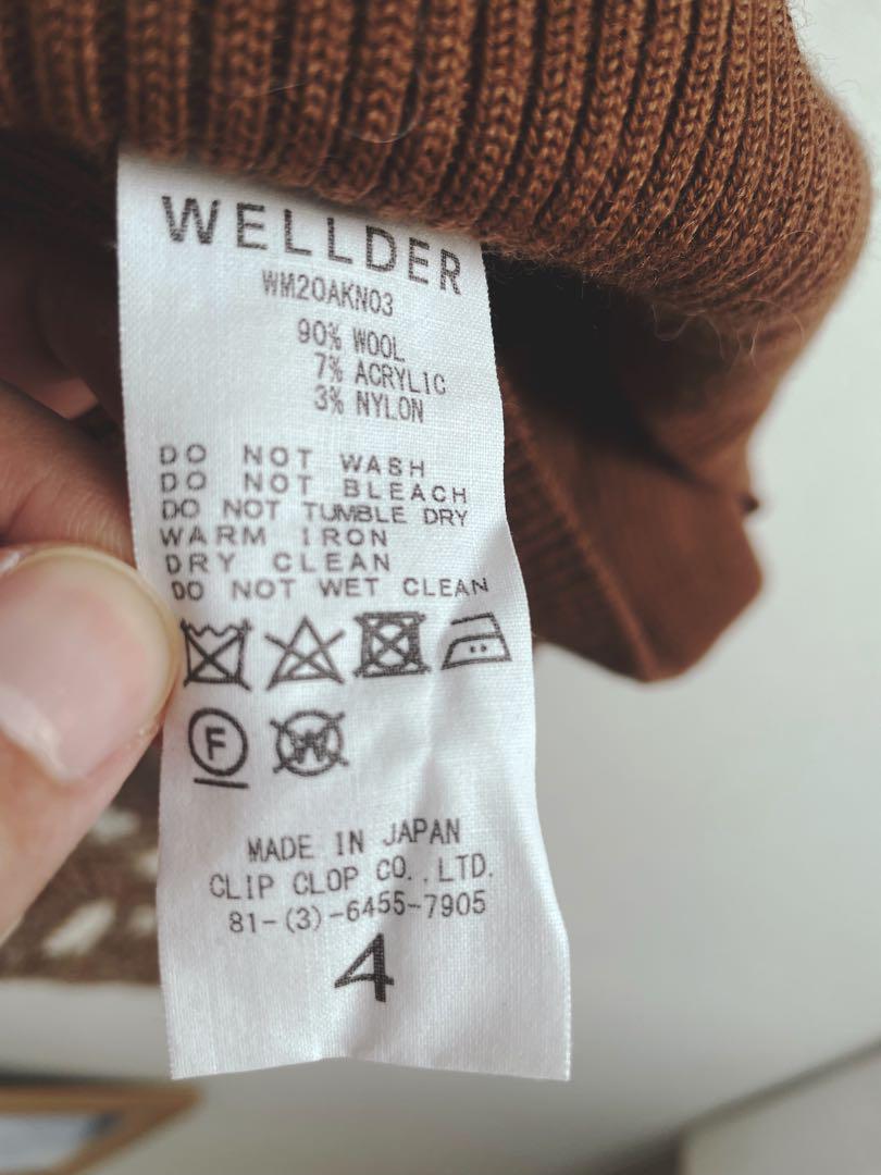 wellder Inlay Cardigan 総柄カーディガンブラウン