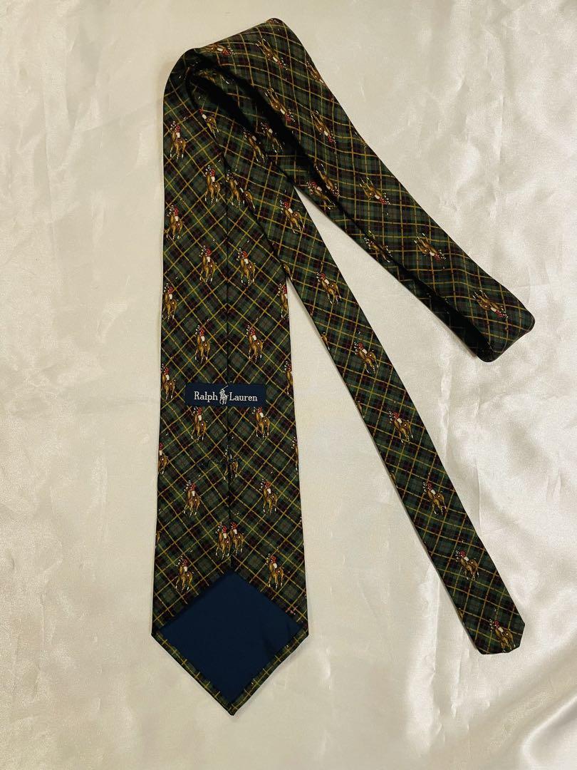 ヴィンテージ　Ralph Lauren 緑のチェック柄ネクタイ