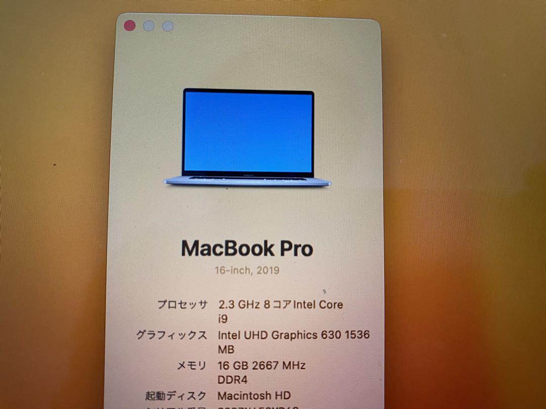 MacBook本体 MacBookPro2019i92.3G16G1TRadeonPro5500M