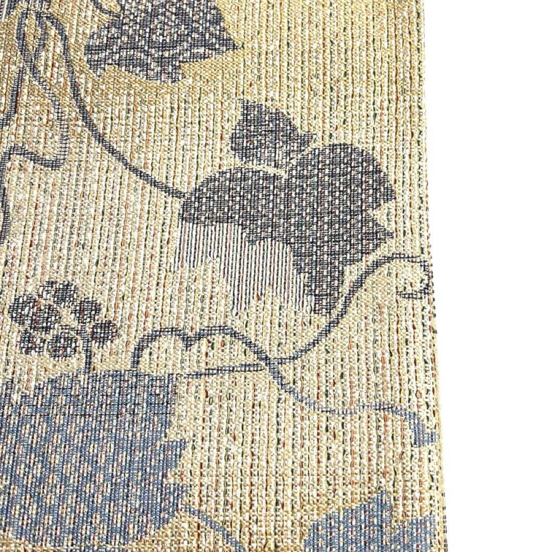 袋帯　葡萄　伝統和模様　横縞　カラフル　ベージュ　着物　052a d