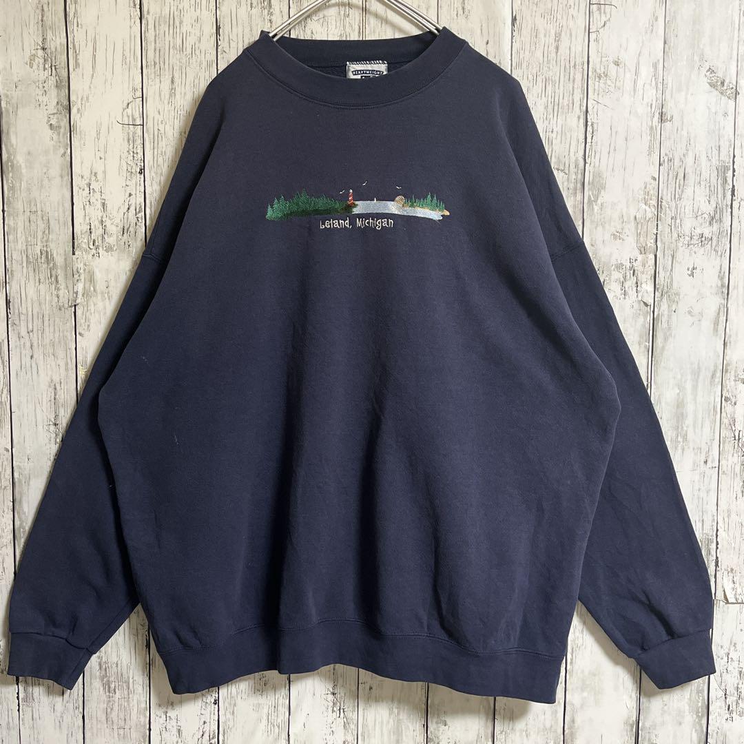 90s リー USA製 スウェット トレーナー 3XL 紺 ネイビー 5024