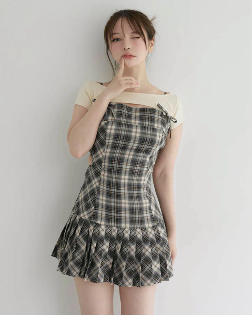 【ANDMARY】Karen check mini dress Mサイズ