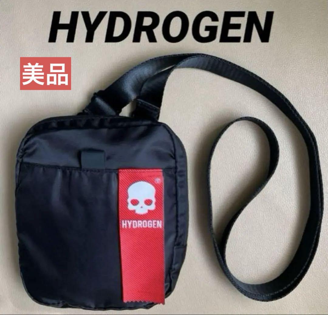 【美品】★ハイドロゲン HYDROGEN ブラック　ショルダーバッグ