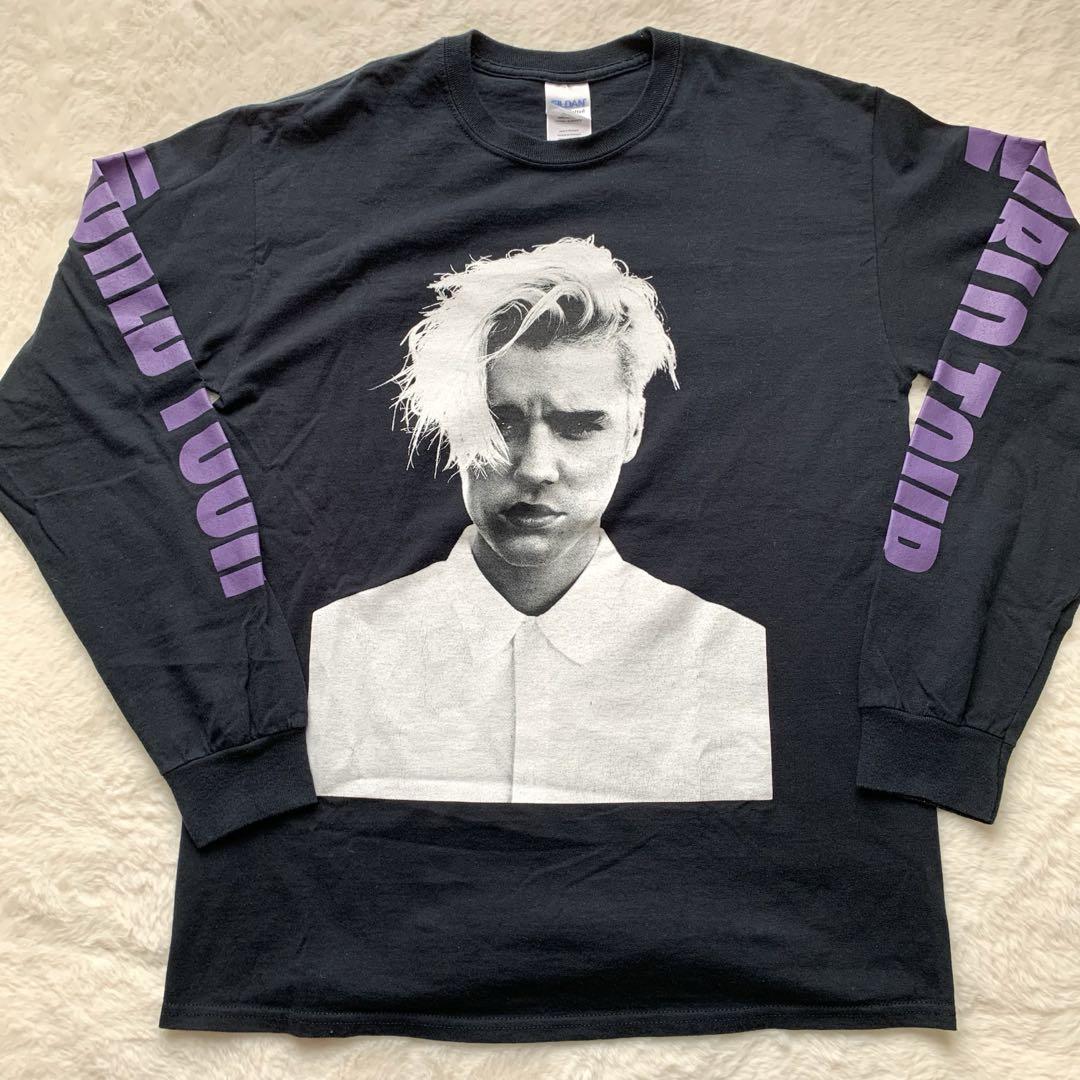 ジャスティンビーバー ロンT Tシャツ purposetour 袖プリント