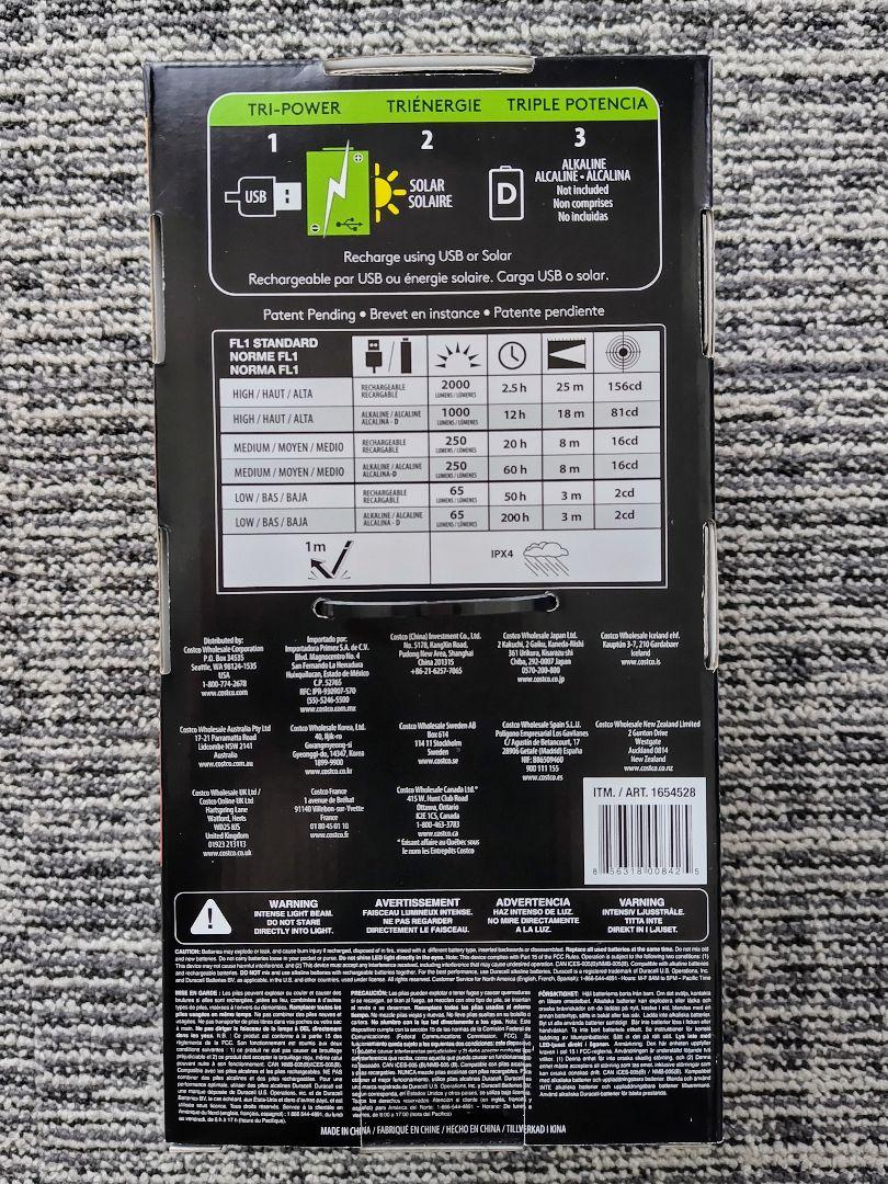 【新品】Duracell 2000ルーメン LEDランタン 3way充電 ×２