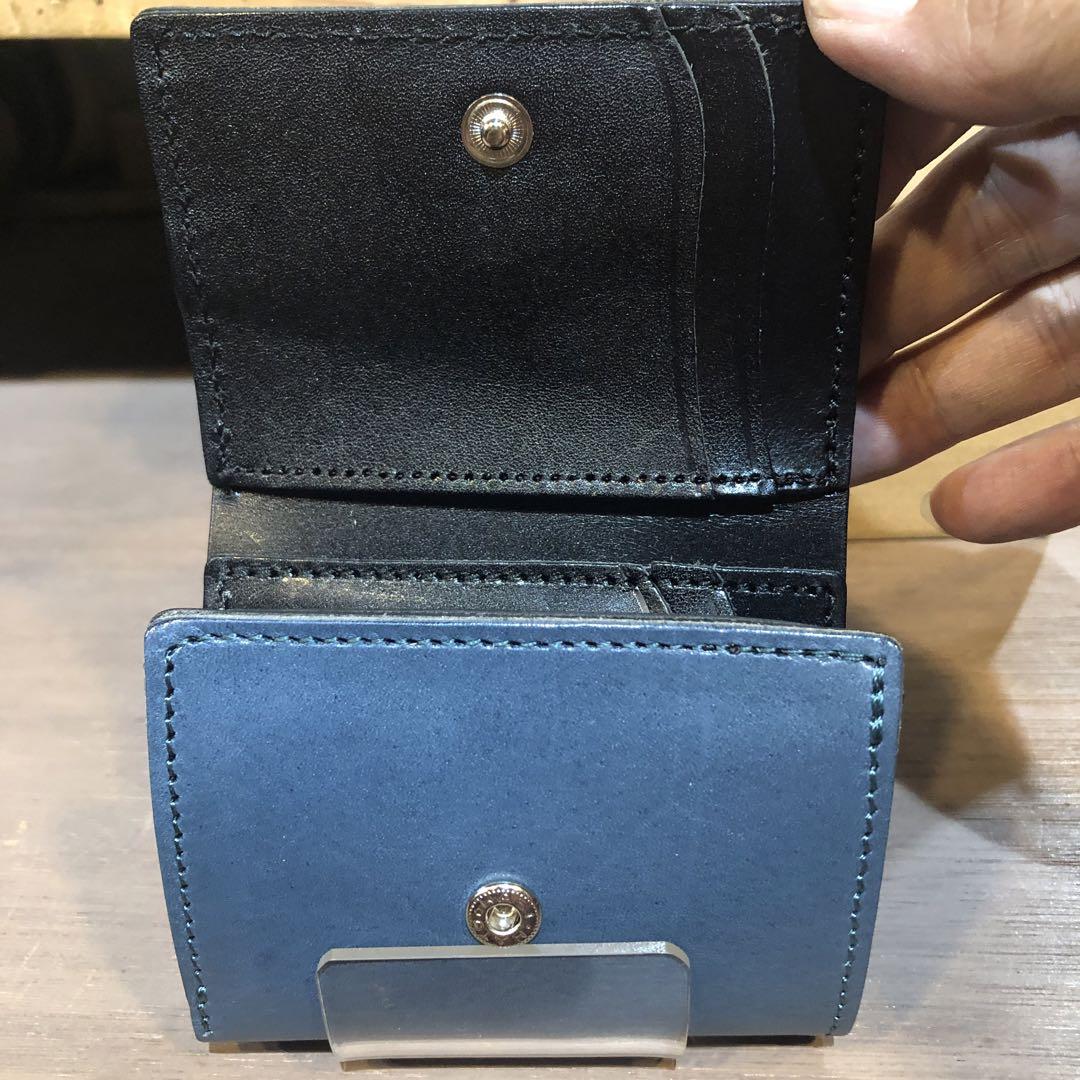 栃木レザー『新品未使用』【牛革】(本革)三つ折りミニ財布