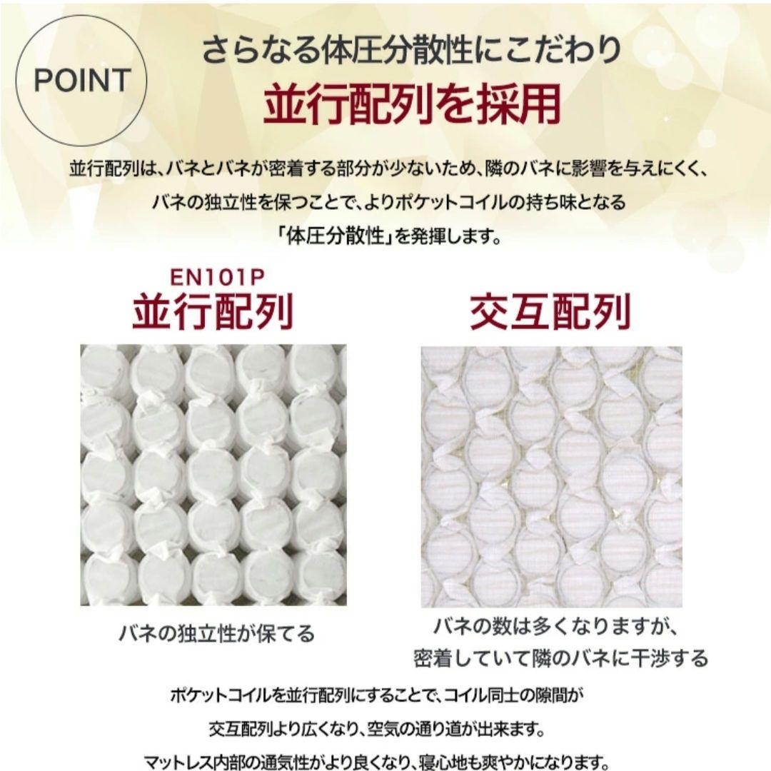 【新品未使用】ポケットコイルマットレス (セミダブル) 厚さ20cm グレー