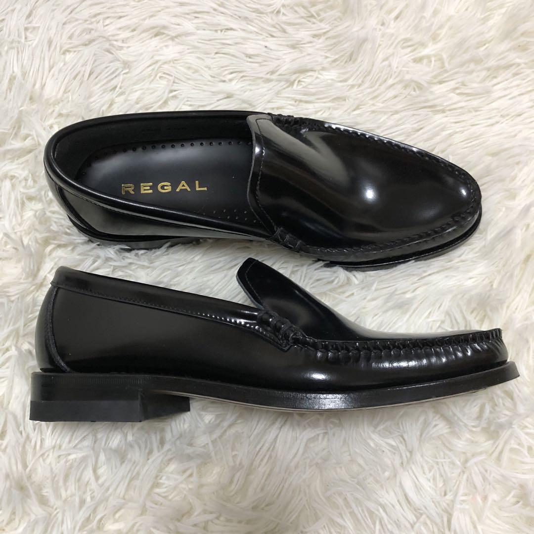 【特別送料無料！】 未使用級✨REGAL ヴァンプローファー 43VR レザー ブラック 箱付き 靴