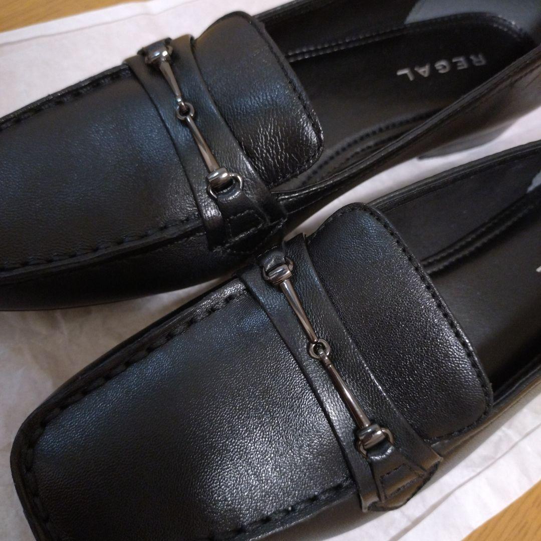 美品　リーガル　ビット付き　モカシンシューズ　革靴　黒　24.5cm