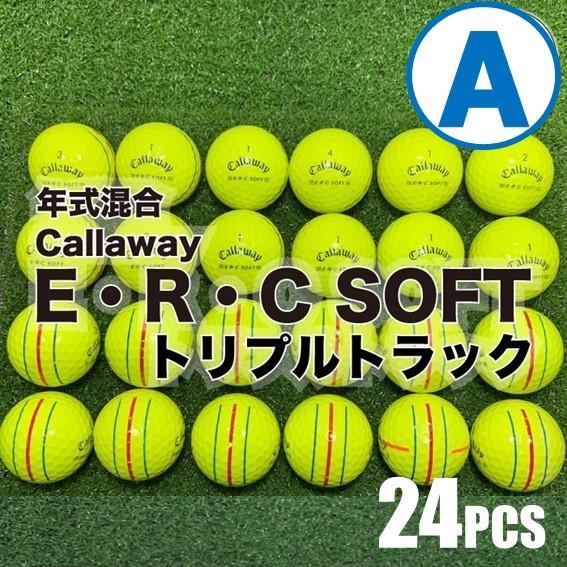 【A23】キャロウェイ ERCSOFT 黄トリプルトラック ロストボール 24球