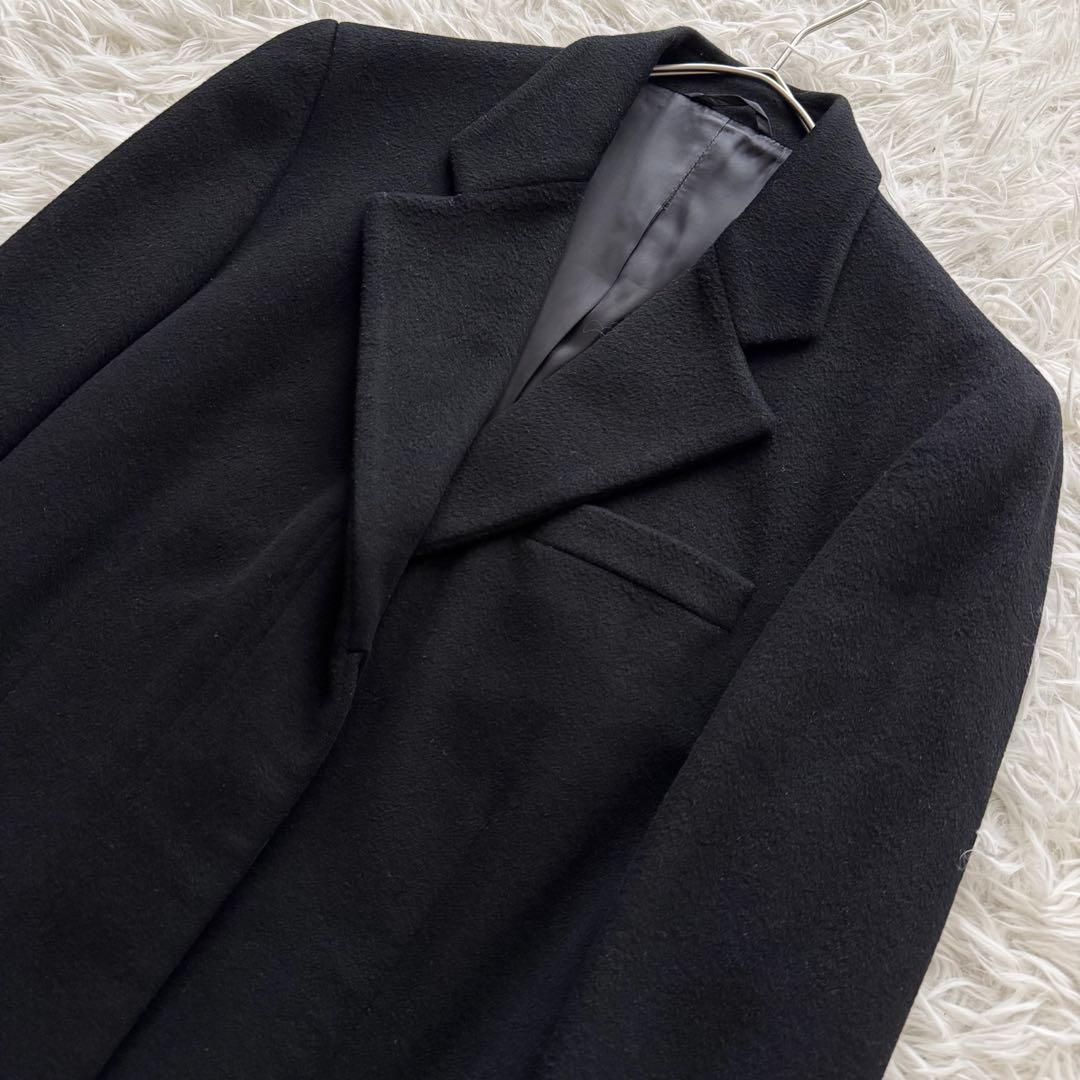 【グッチ】トムフォード期　ロングコート カシミヤ混 40 黒　比翼ボタン