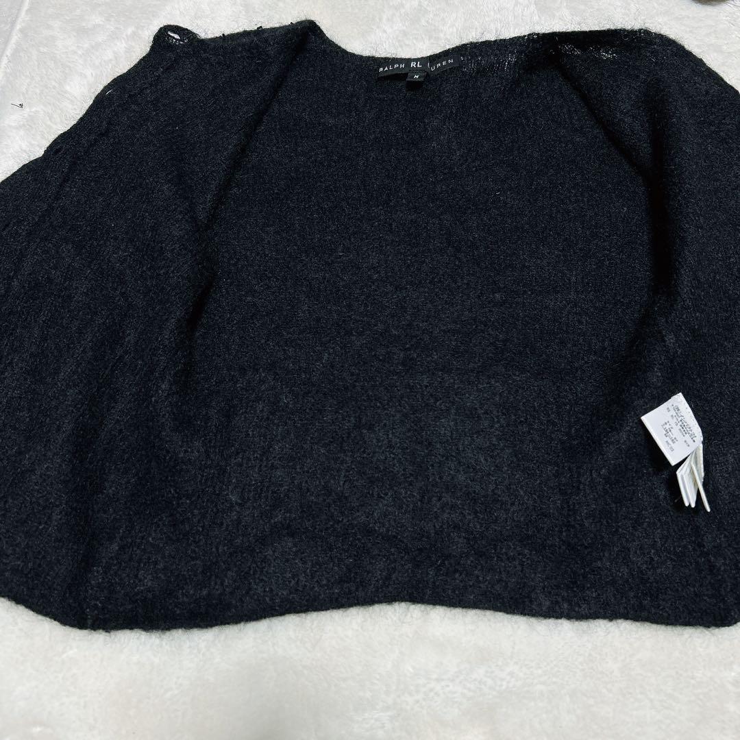希少デザイン　Ralph Lauren モヘヤ　カーディガン　黒　ビーズ 希少デザイン Ralph Lauren モヘヤ カーディガン 黒 ビーズ