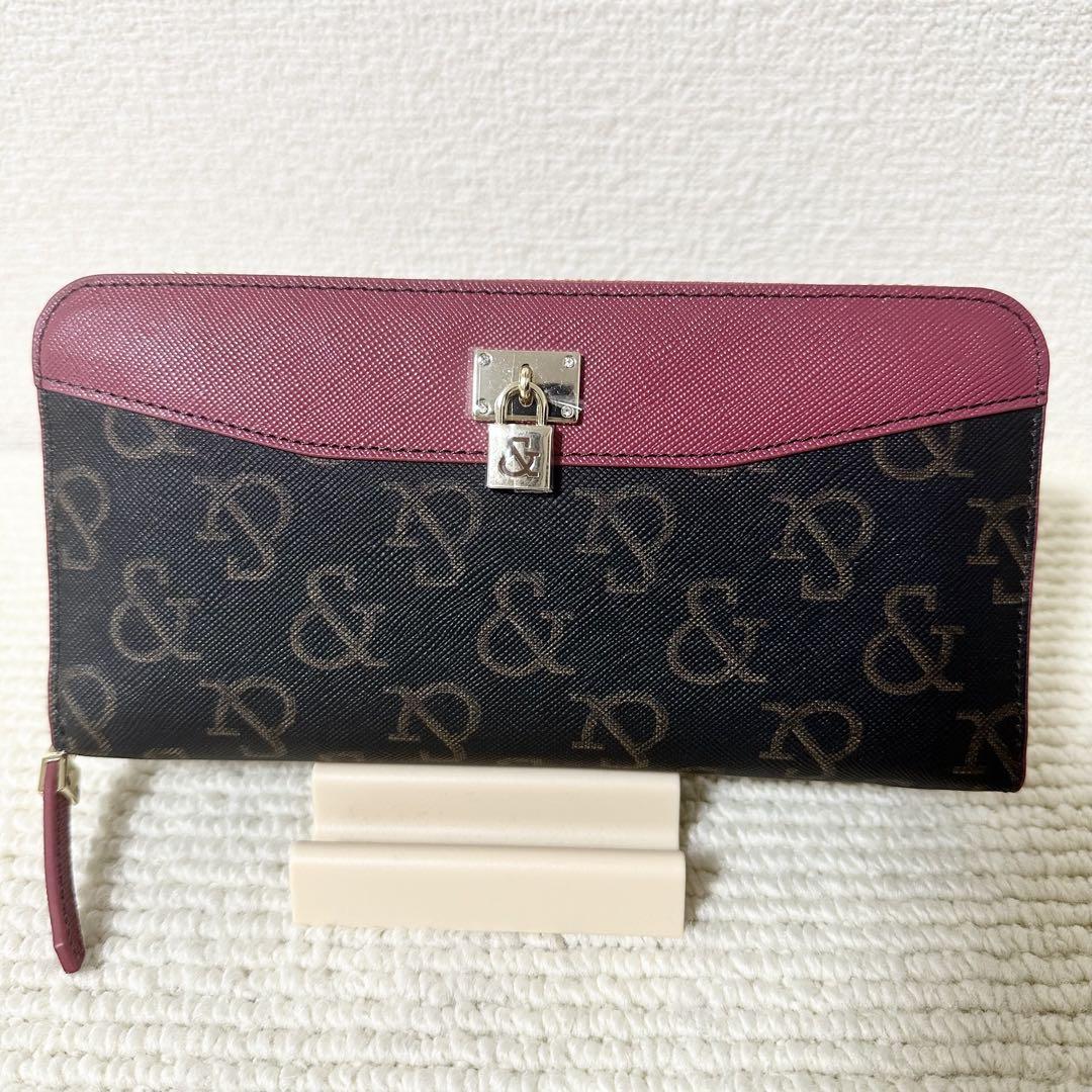 ピンキー＆ダイアン ラウンドファスナー 長財布 シグネチャー フーシャピンク