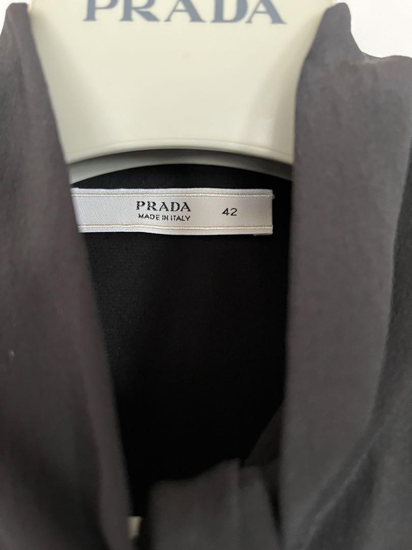PRADA プラダ シルク100 リボンタイ ブラウス 画像9