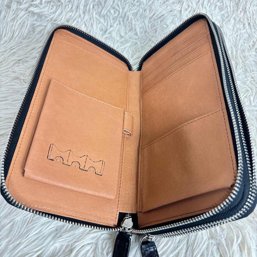 GODANE ゴダン カイマンワニ革 ダブルジップ オーガナイザー 長財布