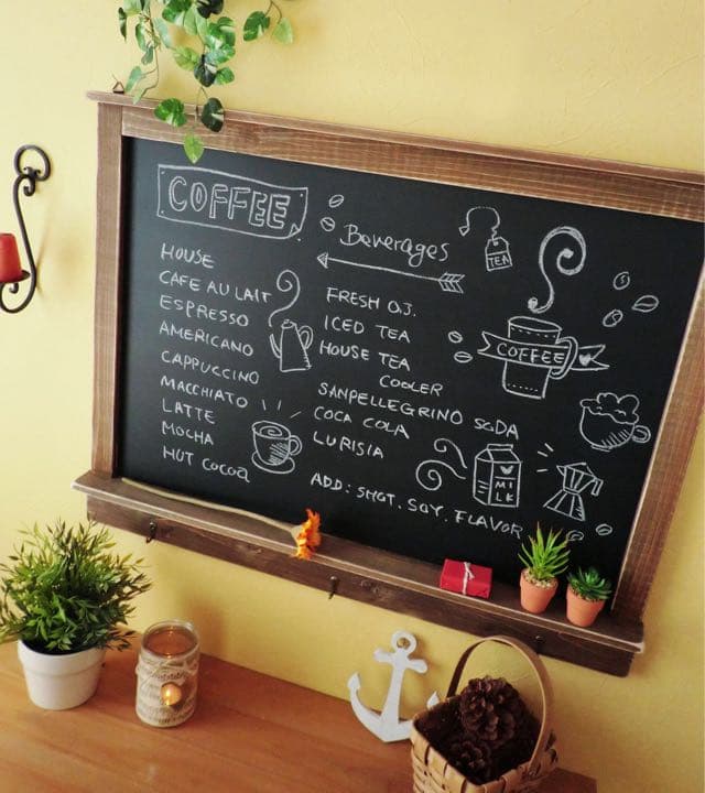 気質アップ】 82×65【大きなサイズの木製黒板】アンティーク/カフェ