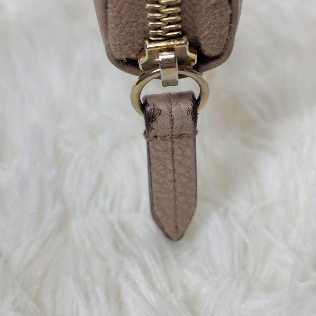 GUCCI 長財布 ダブルG ジップアラウンドウォレット シボ革