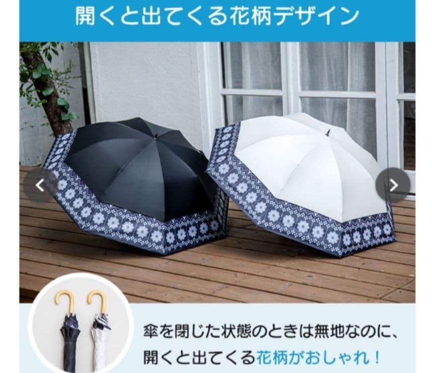 新品　日傘　晴雨 花柄 長傘 白　プレゼント　敬老の日　マイシェードアンブレラ