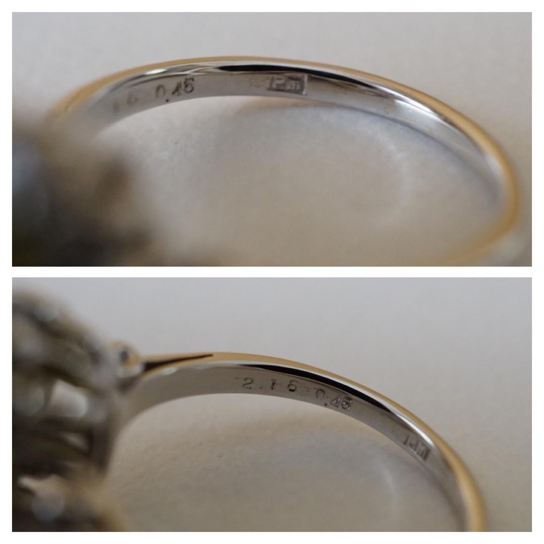 リング・ 甘党様 & ダイヤ プラチナリング i8HJP-m66646265476 キャッツアイ 2.18ct ・ミニ