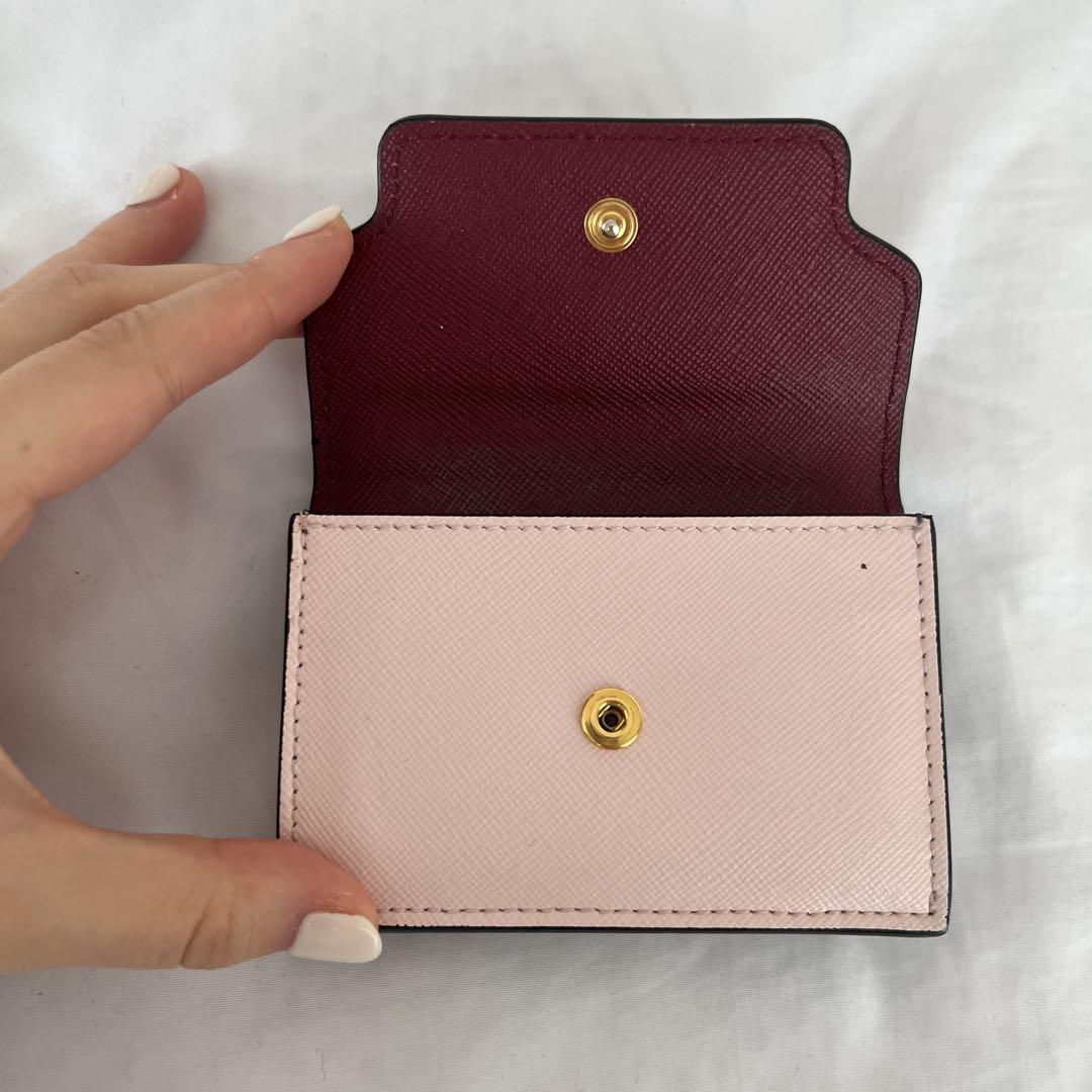 MARNI 三つ折り財布 Z437N ワインレッド/ピンク レディース