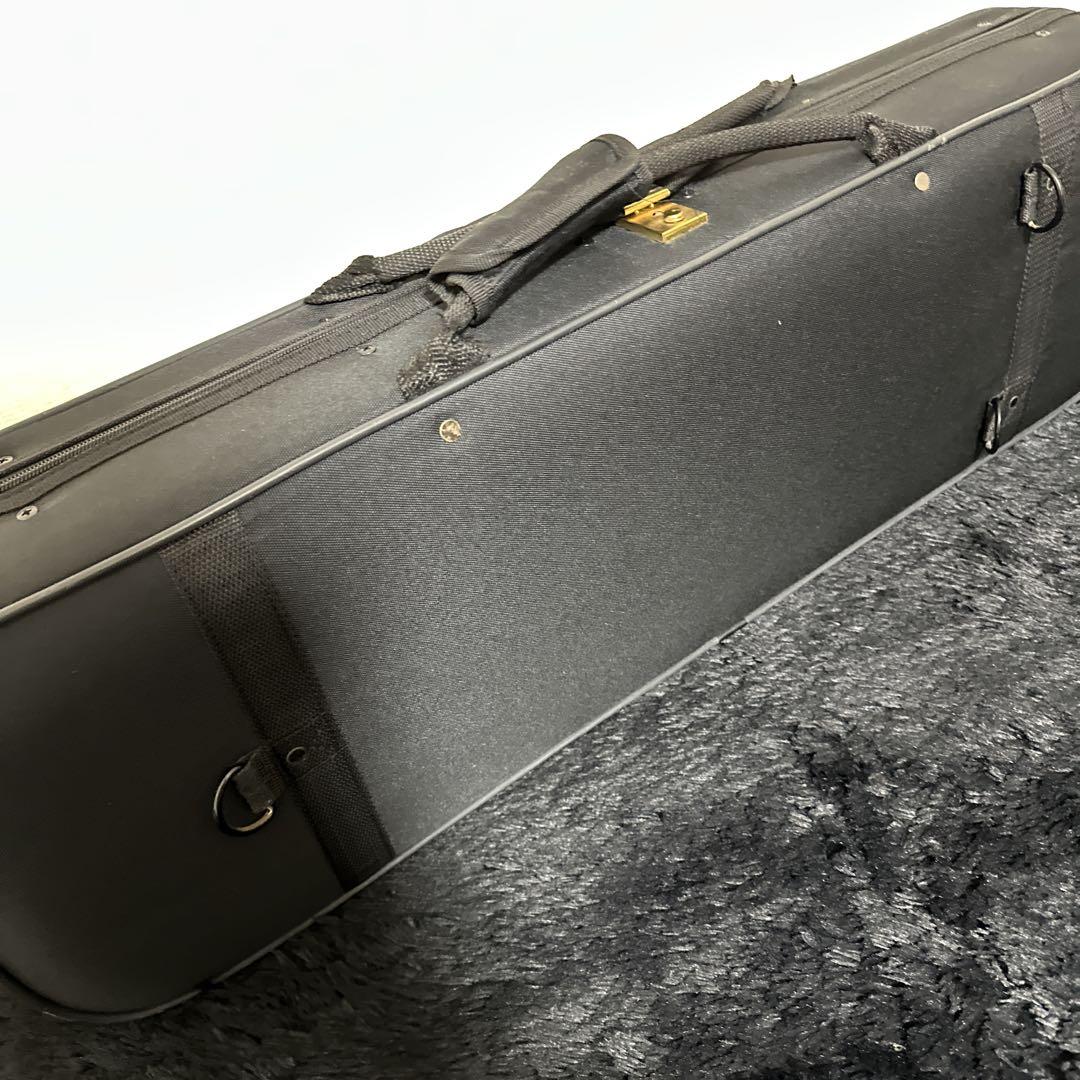 バイオリン セミハードケース 4/4サイズ 弦楽器 弓4本収納 湿度計
