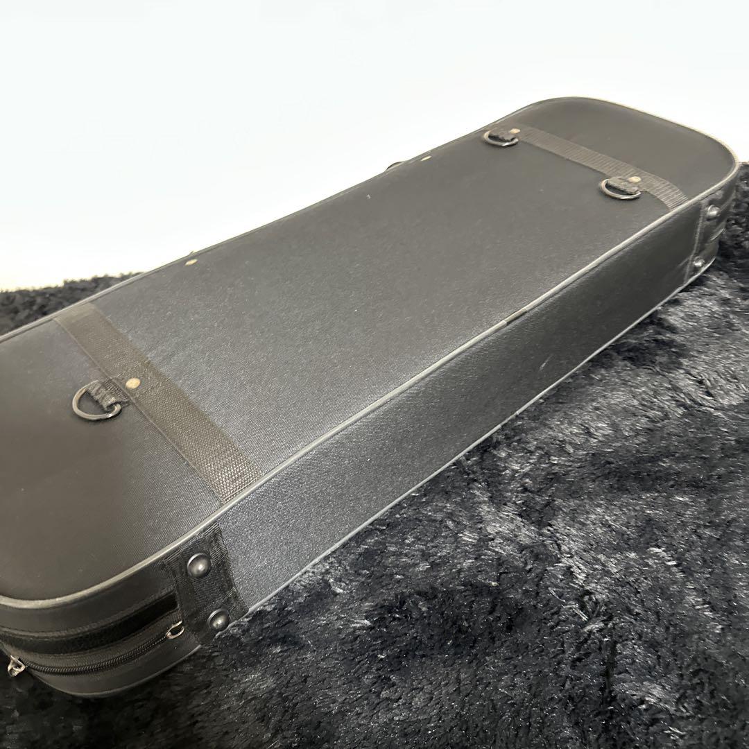 バイオリン セミハードケース 4/4サイズ 弦楽器 弓4本収納 湿度計