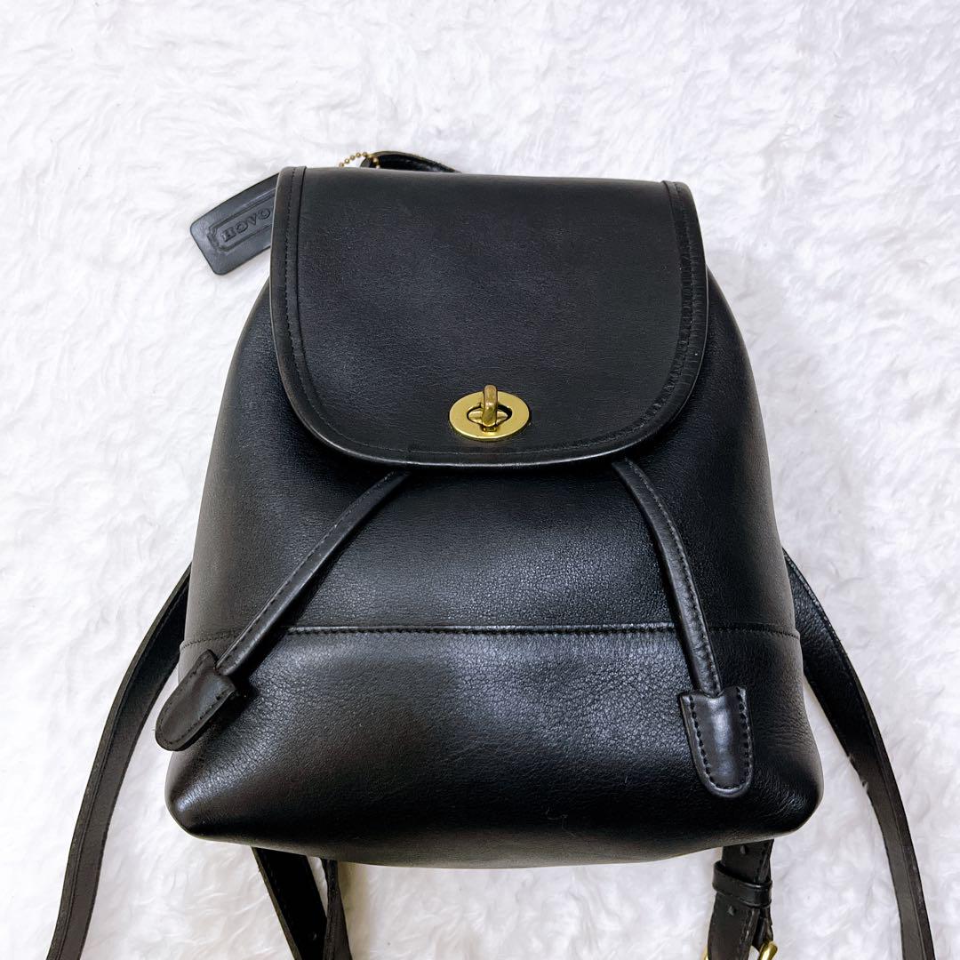 選ぶなら old 良品 希少 COACH ブラック リュック USA製 オールドコーチ バッグ
